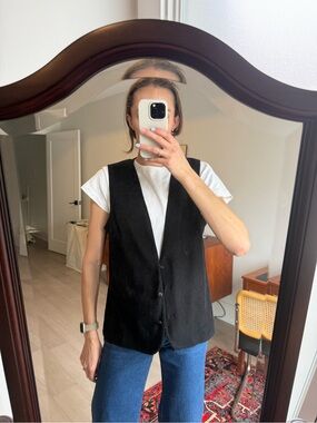 Vintage oversized black vest